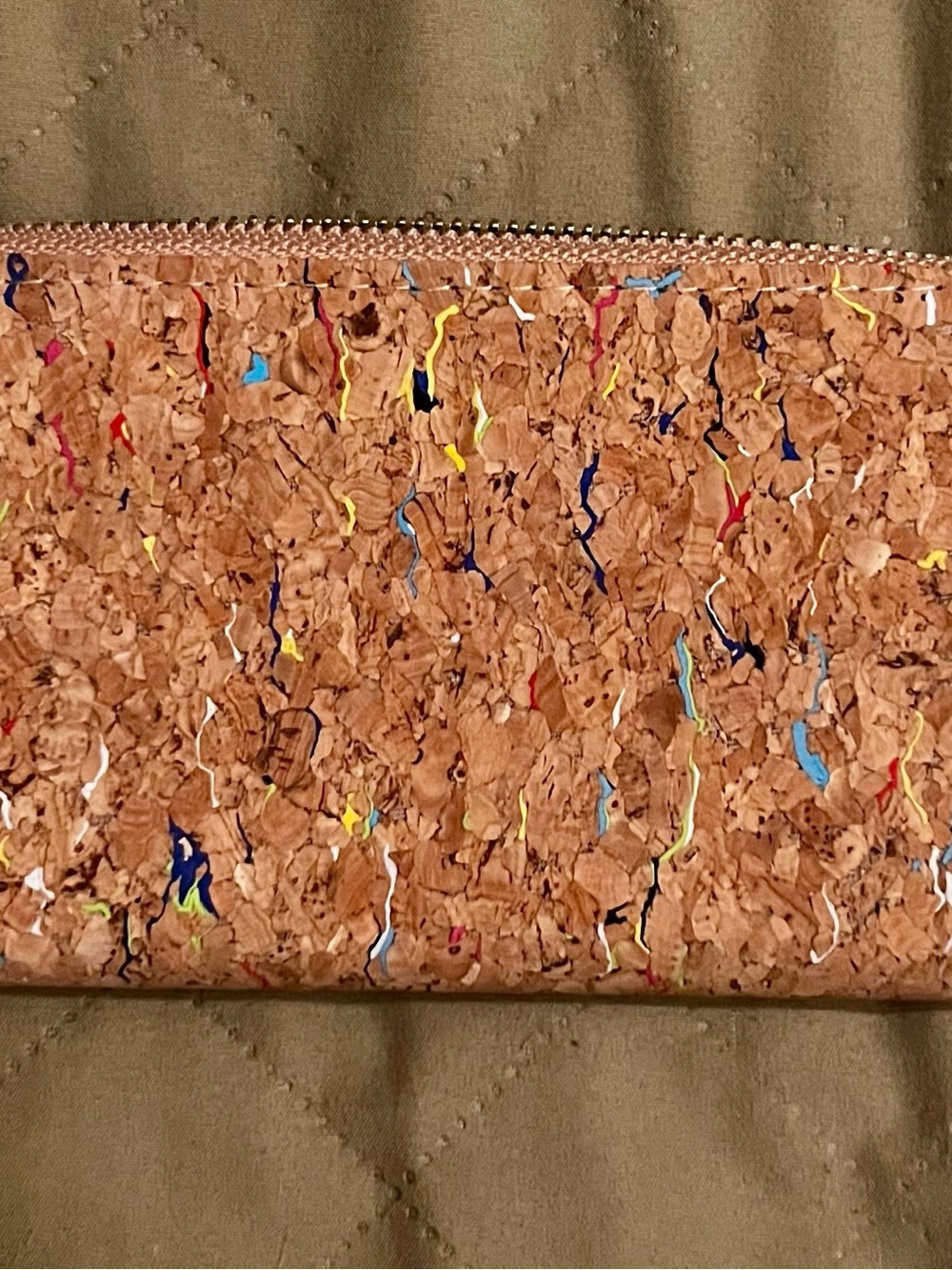 Cork Wallet with Multicolor Fleck Accent